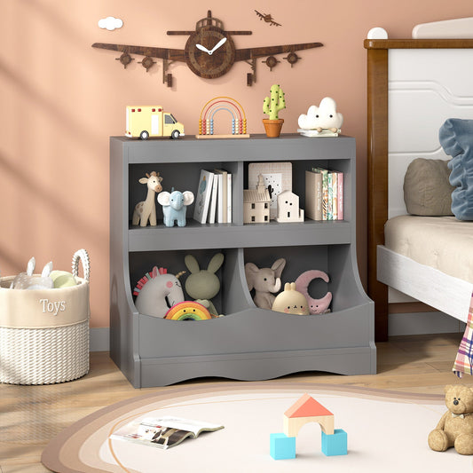 Toy Storage Organizer 4-Cubby Kids Bookcase for Toys and Books - Tampa Home & Garden Store