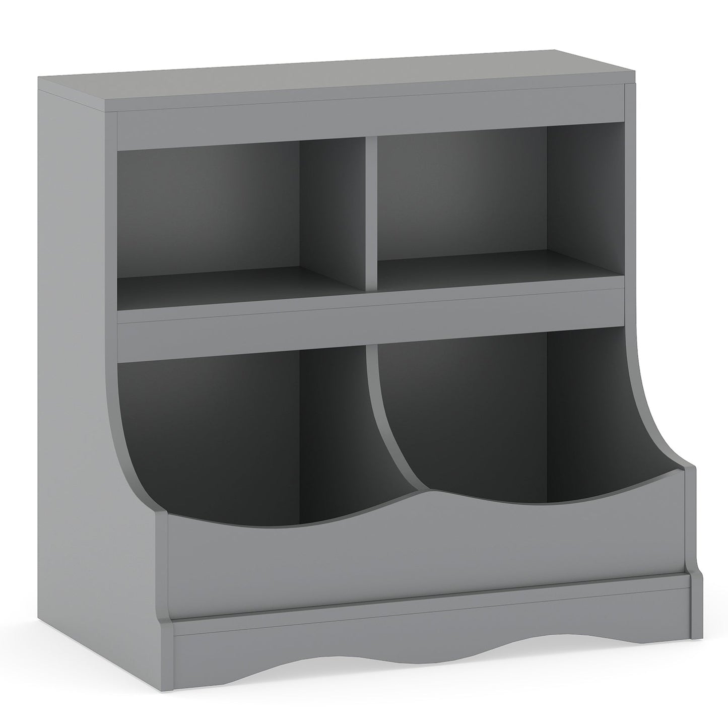 Toy Storage Organizer 4-Cubby Kids Bookcase for Toys and Books