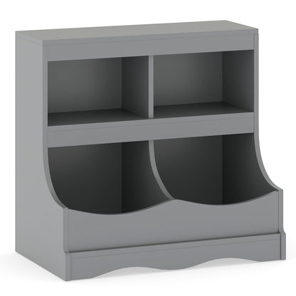 Toy Storage Organizer 4-Cubby Kids Bookcase for Toys and Books