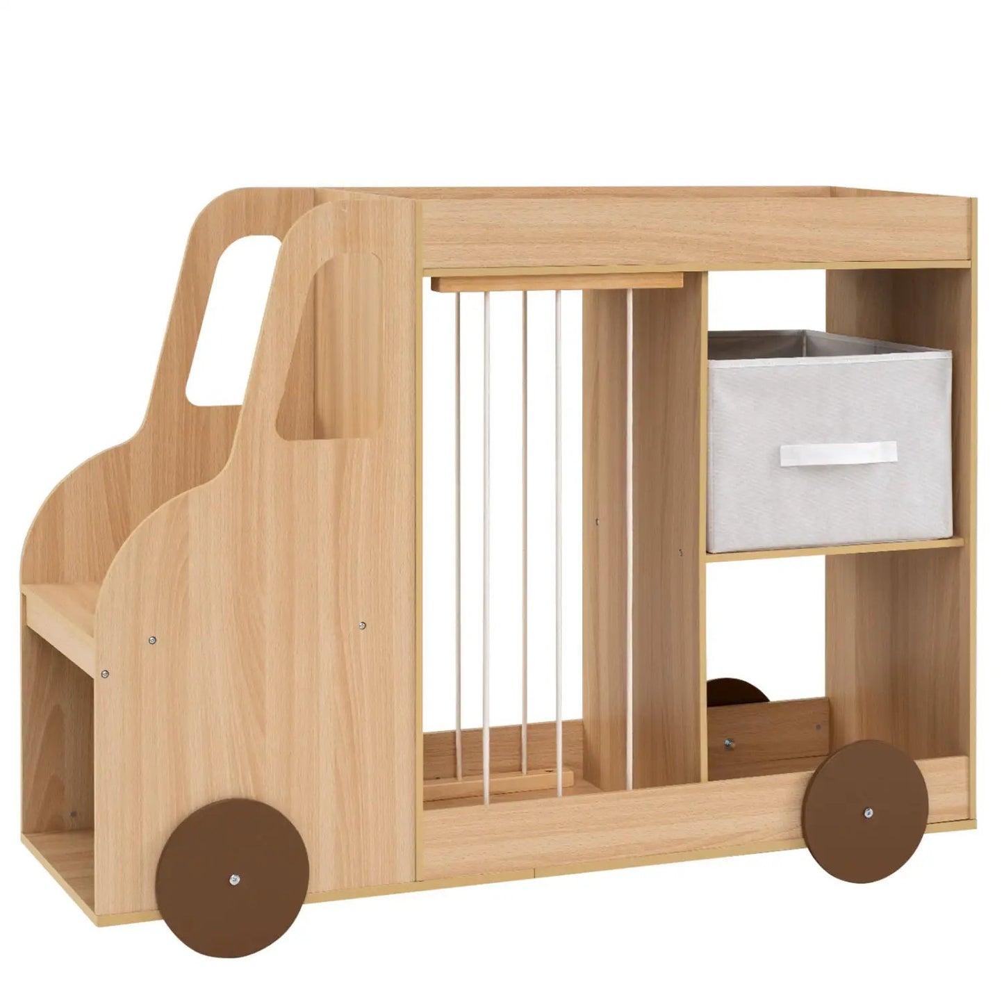 Kids Toy Storage Organizer with Wheels and Bin
