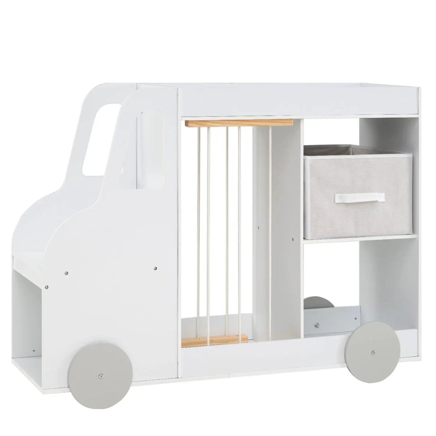 Kids Toy Storage Organizer with Wheels and Bin