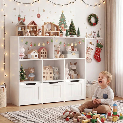 Kids Storage Organizer With Drawers and Cubbies