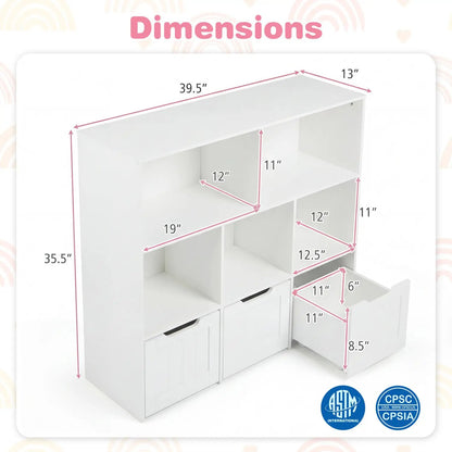 Kids Storage Organizer With Drawers and Cubbies