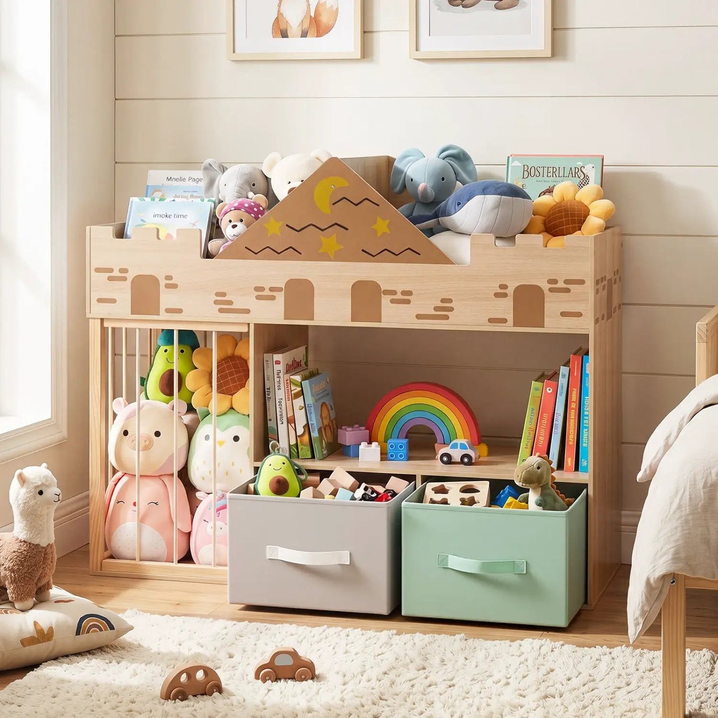 Kids Toy Storage Organizer with Plush Holder