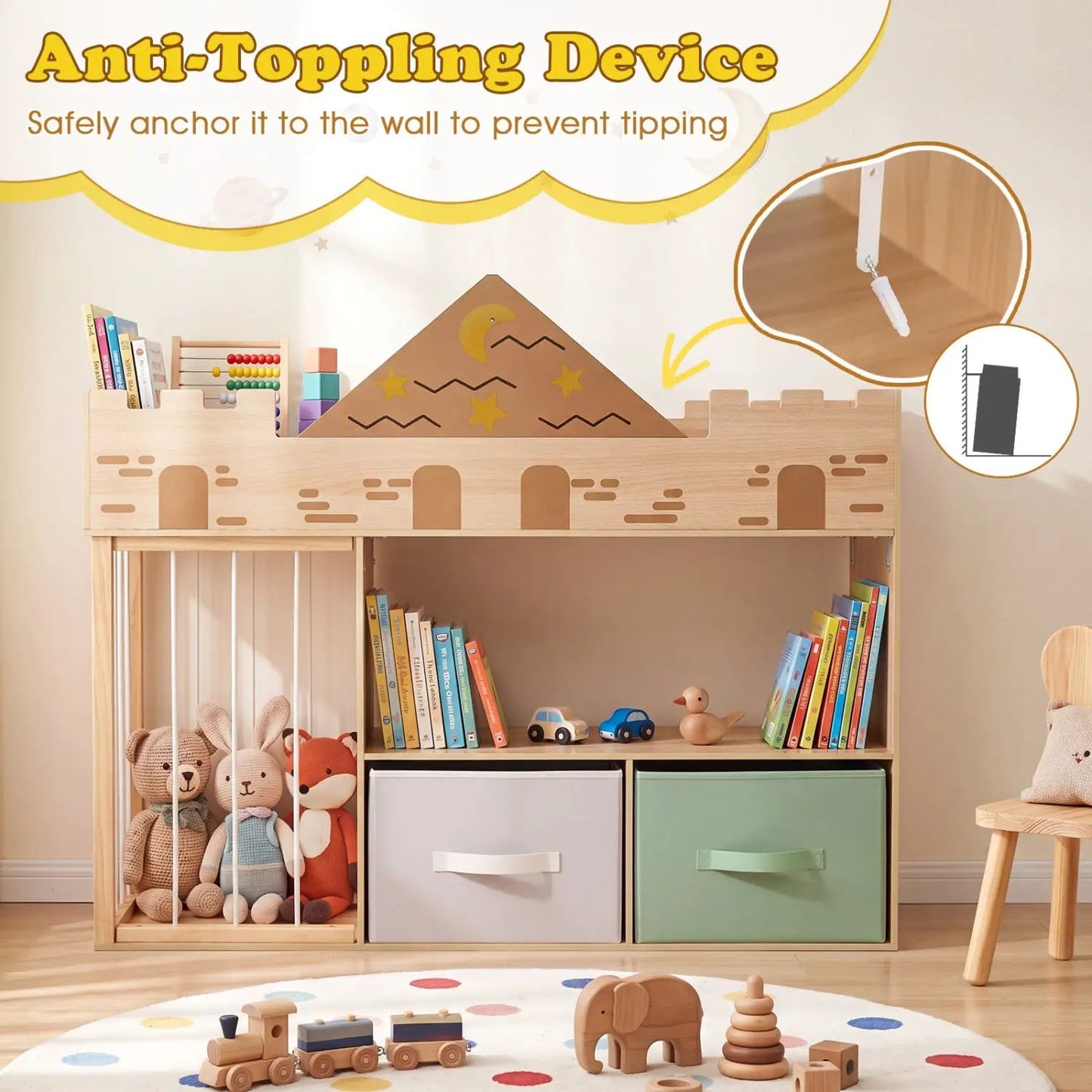 Kids Toy Storage Organizer with Plush Holder