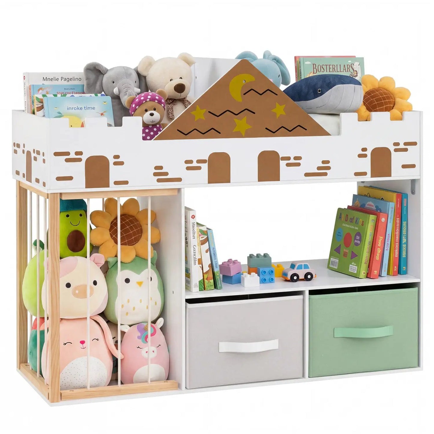 Kids Toy Storage Organizer with Plush Holder