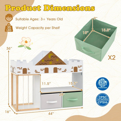 Kids Toy Storage Organizer with Plush Holder