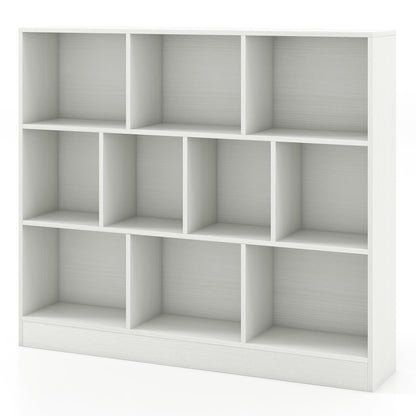 41 inches Wooden Toy Storage Organizer with 10 Cubes for Kids