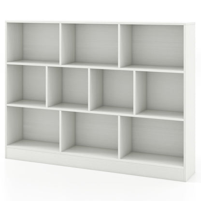 41 inches Wooden Toy Storage Organizer with 10 Cubes for Classroom Daycare Nursery Kindergarten