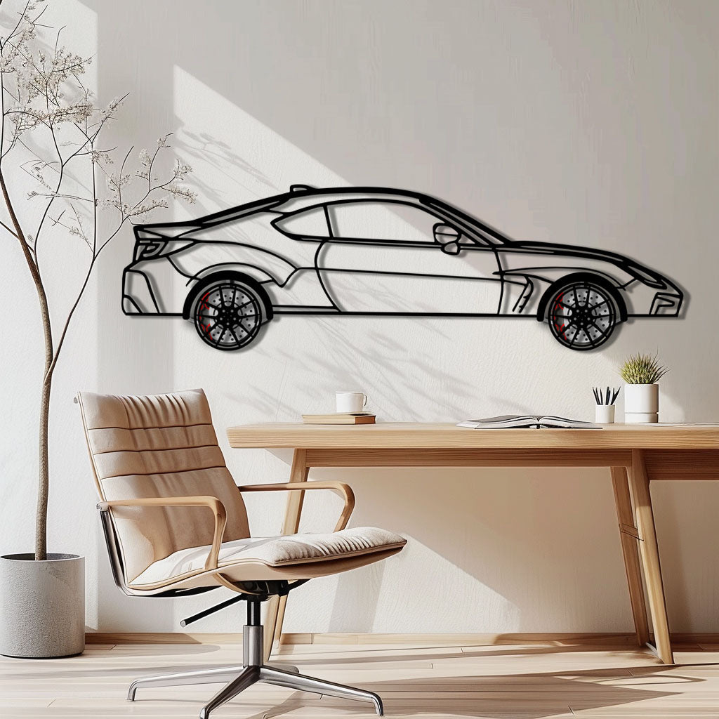 Toyota GR86 Metal Car Wall Art with Rotating Wheels - Modern JDM Sports Coupe Silhouette - Interactive Automotive Wall Decor - KAFMEKA157 - Tampa Home & Garden Store