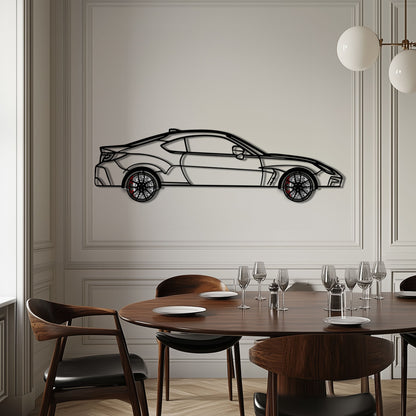 Toyota GR86 Metal Car Wall Art with Rotating Wheels - Modern JDM Sports Coupe Silhouette - Interactive Automotive Wall Decor - KAFMEKA157 - Tampa Home & Garden Store
