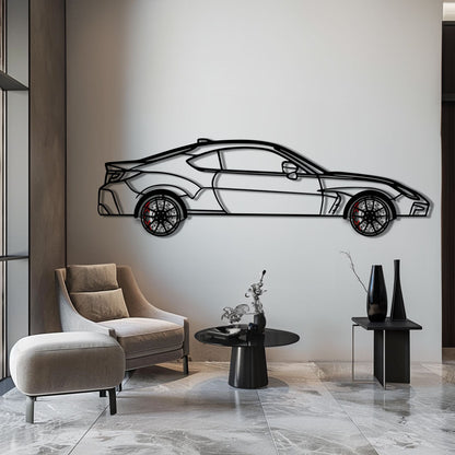 Toyota GR86 Metal Car Wall Art with Rotating Wheels - Modern JDM Sports Coupe Silhouette - Interactive Automotive Wall Decor - KAFMEKA157 - Tampa Home & Garden Store