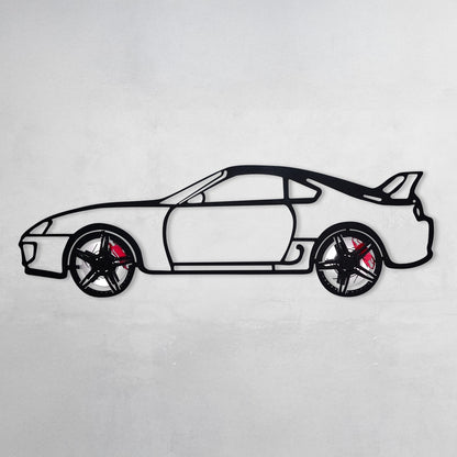 Toyota Supra MK4 Wall Art – JDM Legend Steel Silhouette with Spinning Wheels-KAFMEKA043 - Tampa Home & Garden Store