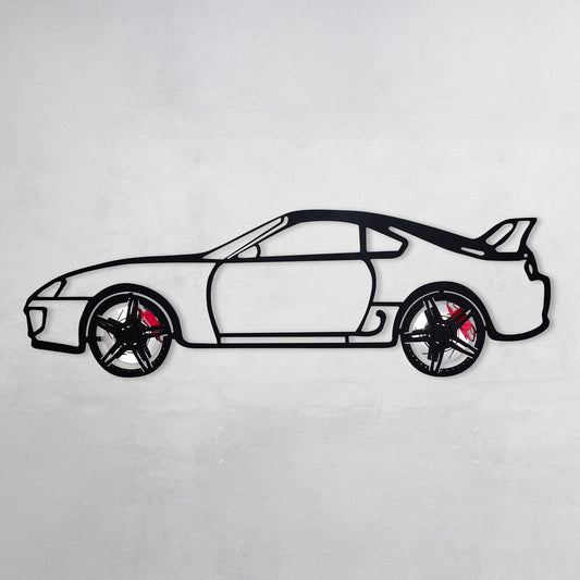 Toyota Supra MK4 Wall Art – JDM Legend Steel Silhouette with Spinning Wheels-KAFMEKA043 - Tampa Home & Garden Store