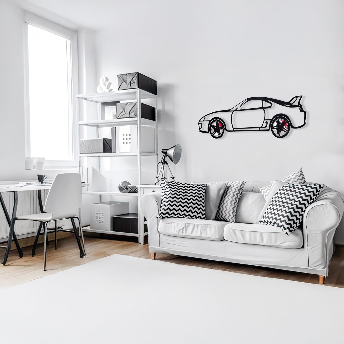 Toyota Supra MK4 Wall Art – JDM Legend Steel Silhouette with Spinning Wheels-KAFMEKA043 - Tampa Home & Garden Store