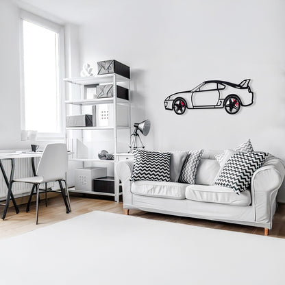 Toyota Supra MK4 Wall Art – JDM Legend Steel Silhouette with Spinning Wheels-KAFMEKA043 - Tampa Home & Garden Store
