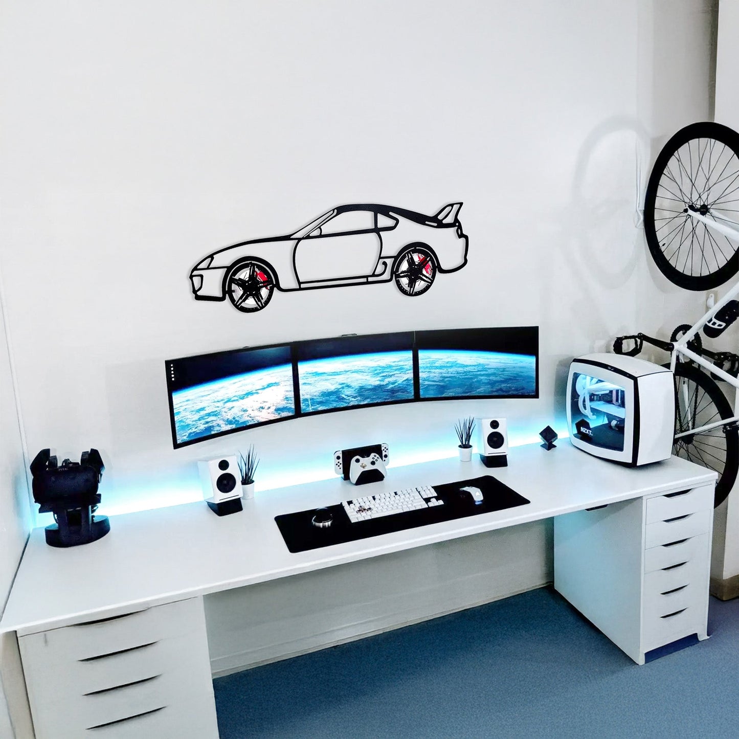 Toyota Supra MK4 Wall Art – JDM Legend Steel Silhouette with Spinning Wheels-KAFMEKA043 - Tampa Home & Garden Store
