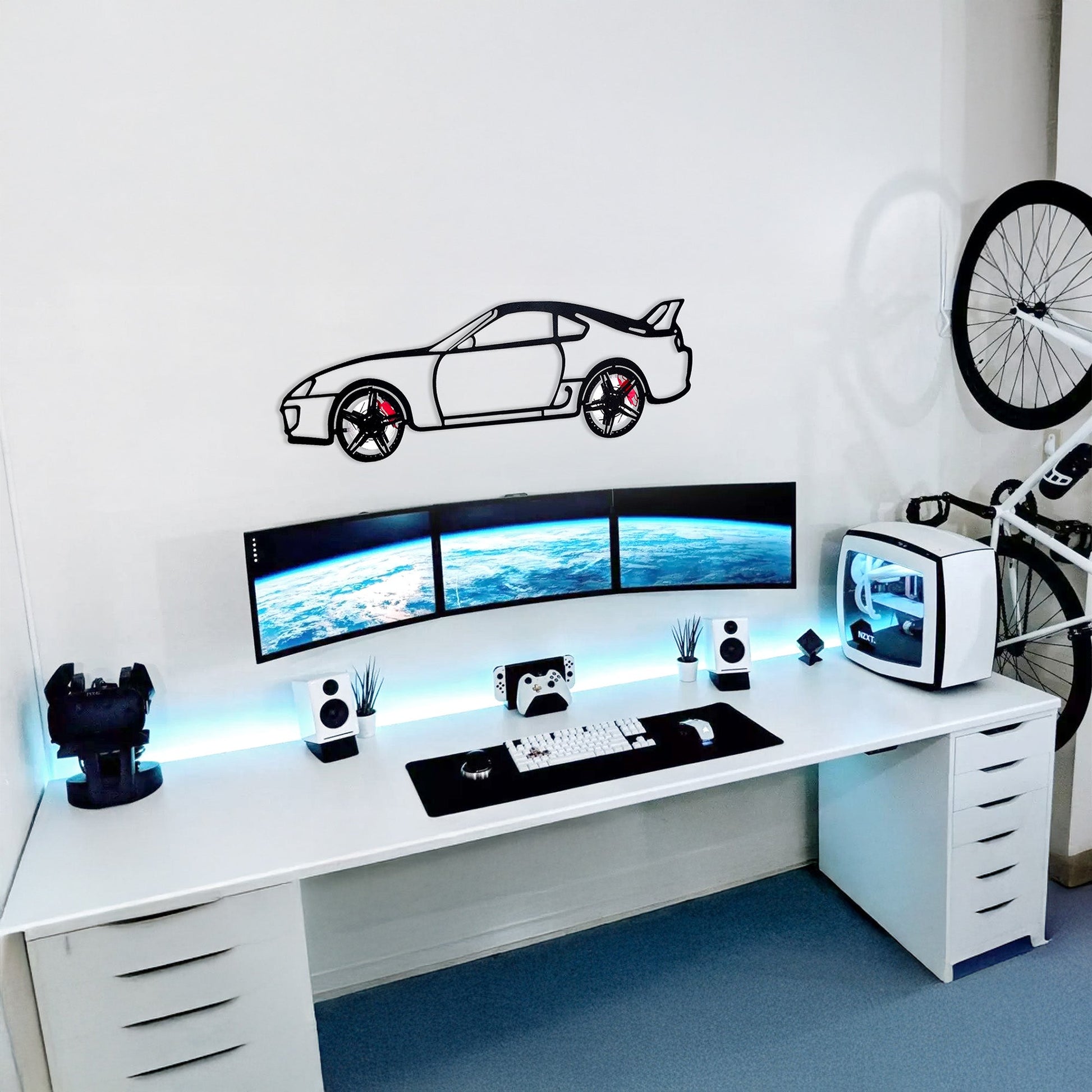 Toyota Supra MK4 Wall Art – JDM Legend Steel Silhouette with Spinning Wheels-KAFMEKA043 - Tampa Home & Garden Store