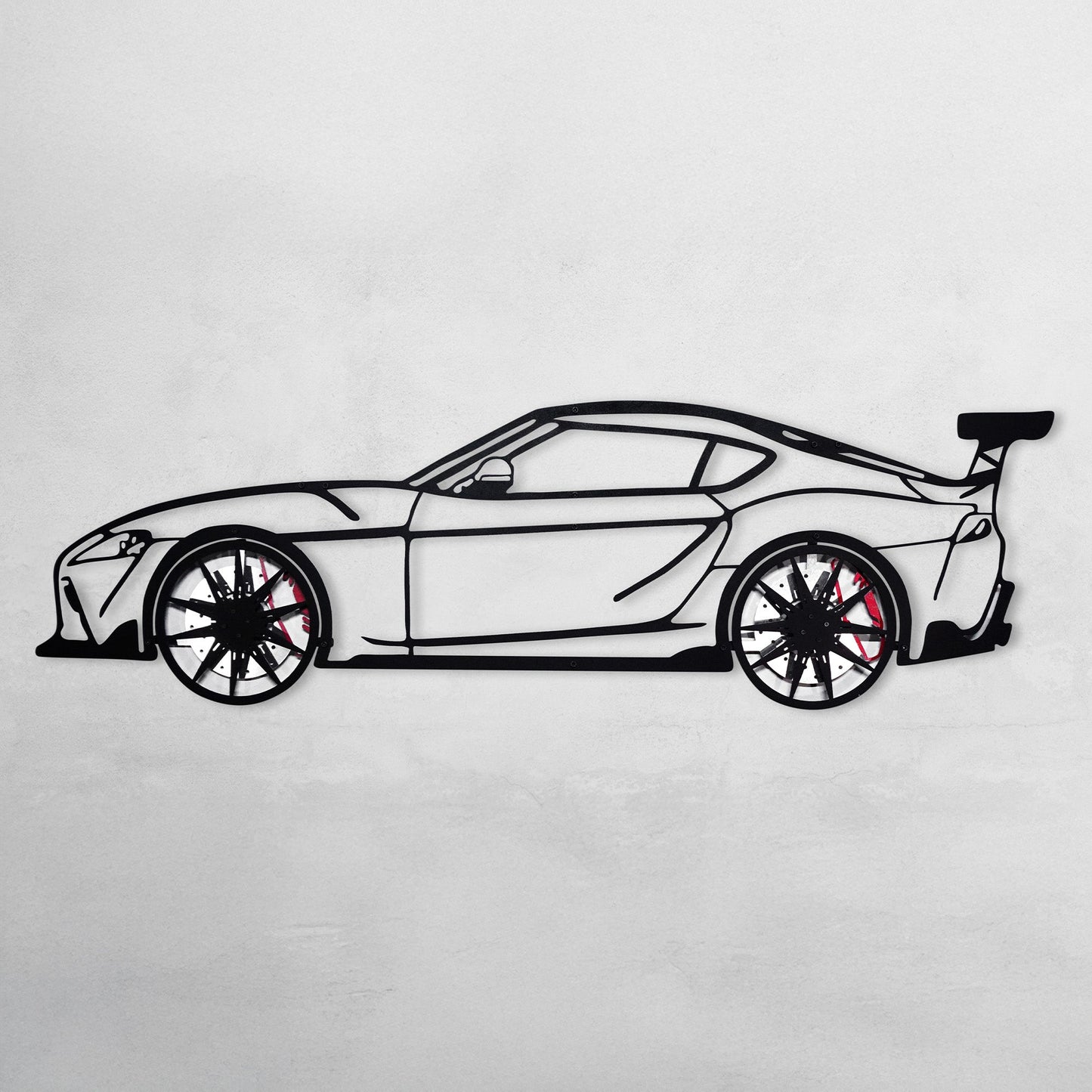 Toyota Supra MK5 Wall Art – Modern JDM Steel Silhouette with Spinning Wheels-KAFMEKA044 - Tampa Home & Garden Store