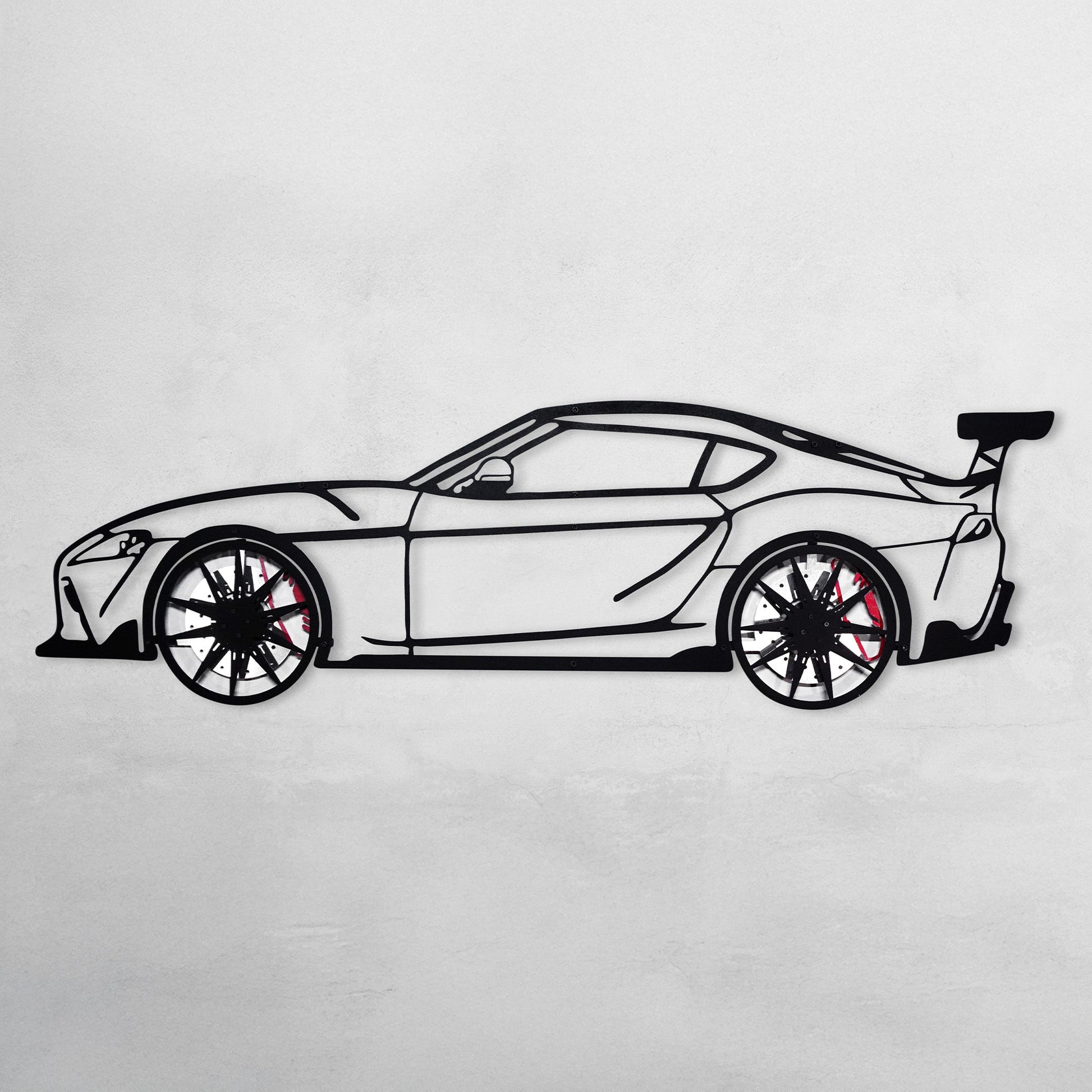 Toyota Supra MK5 Wall Art – Modern JDM Steel Silhouette with Spinning Wheels-KAFMEKA044 - Tampa Home & Garden Store