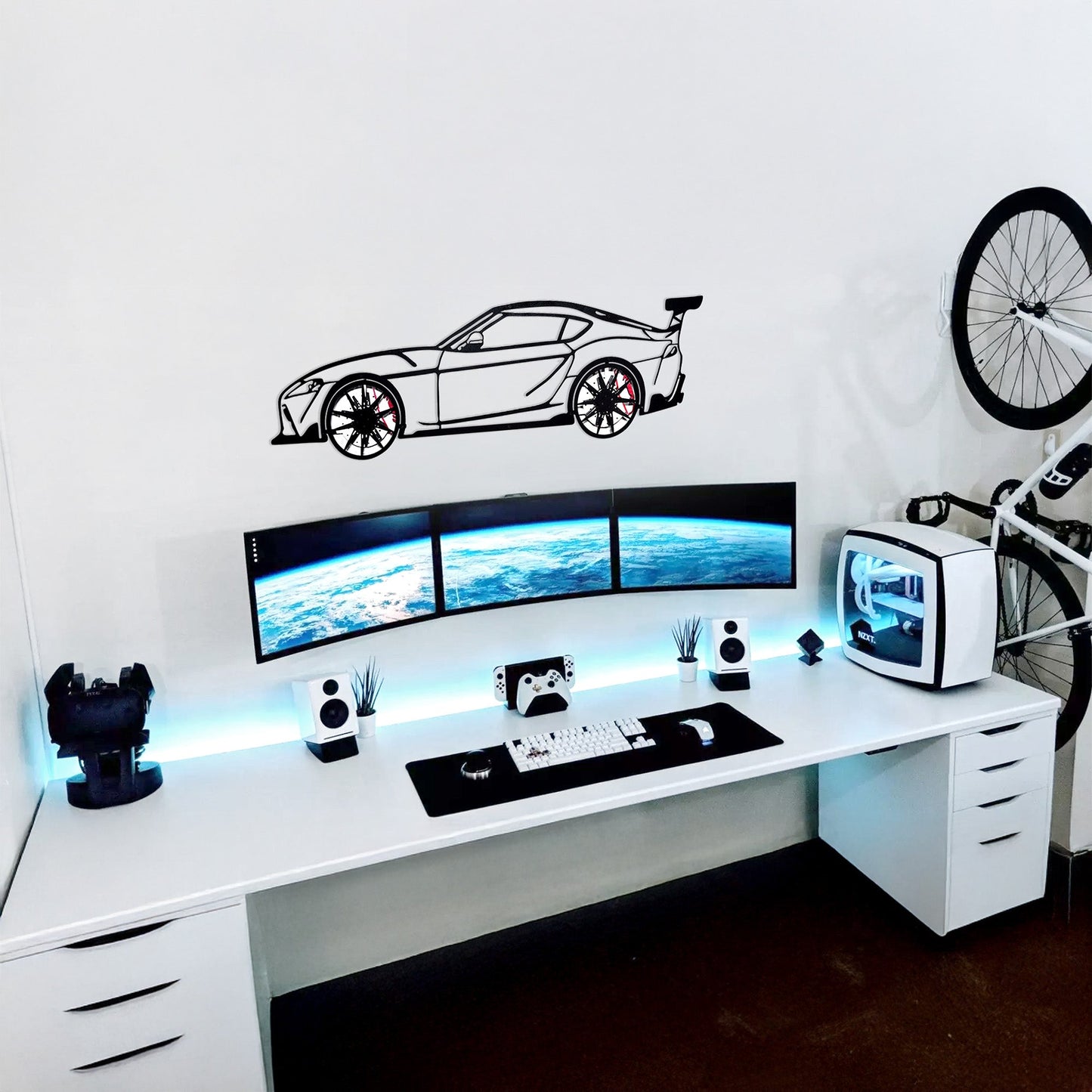 Toyota Supra MK5 Wall Art – Modern JDM Steel Silhouette with Spinning Wheels-KAFMEKA044 - Tampa Home & Garden Store
