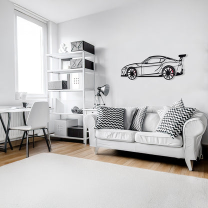 Toyota Supra MK5 Wall Art – Modern JDM Steel Silhouette with Spinning Wheels-KAFMEKA044 - Tampa Home & Garden Store