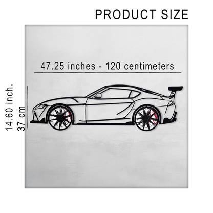 Toyota Supra MK5 Wall Art – Modern JDM Steel Silhouette with Spinning Wheels-KAFMEKA044 - Tampa Home & Garden Store