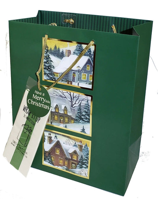 Traditional Gift Bag Large green with matching tissue by The Country Christmas Loft on Tampa Home & Garden Store