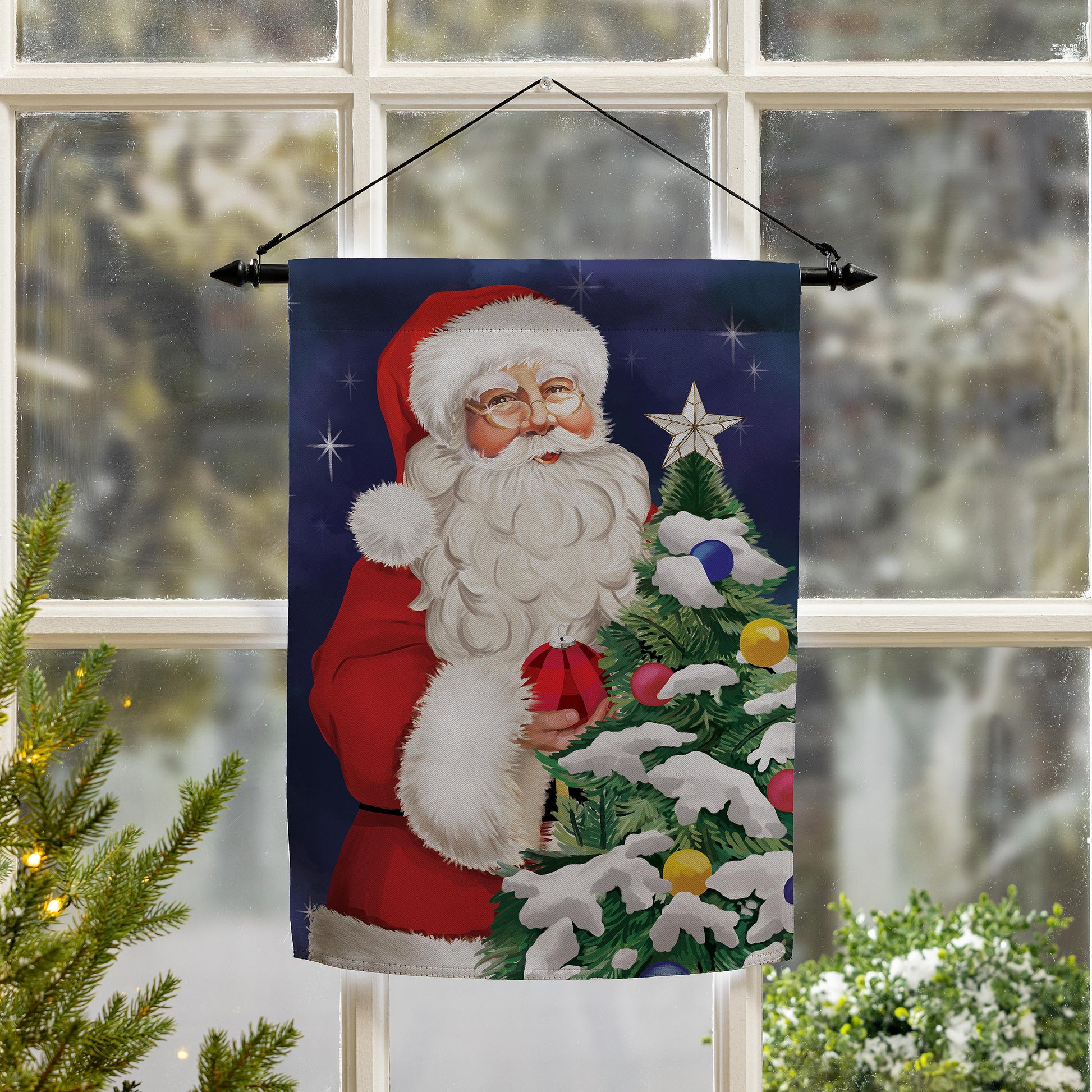 Traditional Santa Suede Garden Flag - Tampa Home & Garden Store