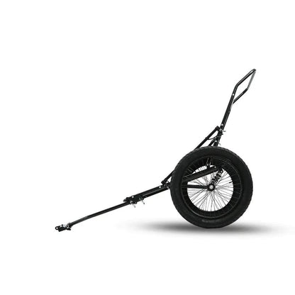 EUNORAU Hunting Trailer 2 Wheels black steel frame with long tow bar and upright handle on Tampa Home & Garden Store