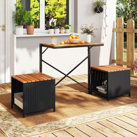 2-in-1 Transforming Picnic Table and Chairs Set with Storage - Tampa Home & Garden Store