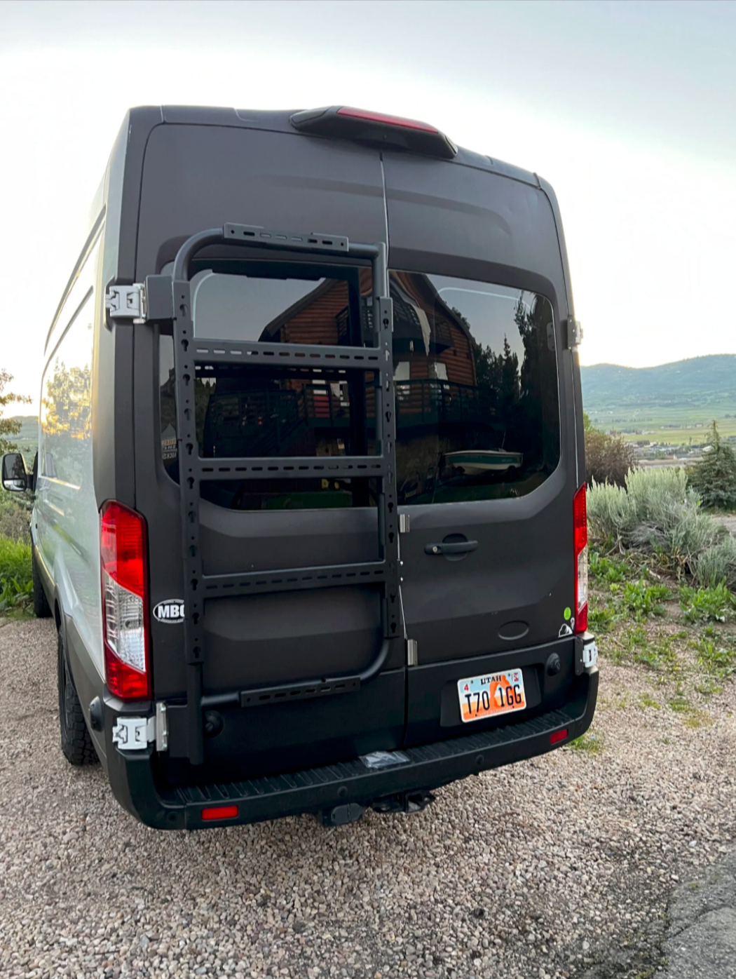 Avatar Massif van rear door storage mounting system mounted on back of cargo van with sturdy frame on Tampa Home & Garden Store