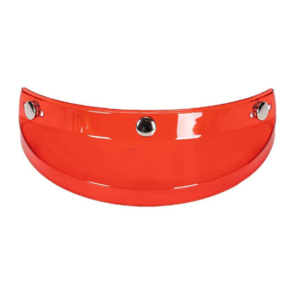 Visor for 3/4 helmet red translucent plastic with chrome rivets on sides and center on Tampa Home & Garden Store
