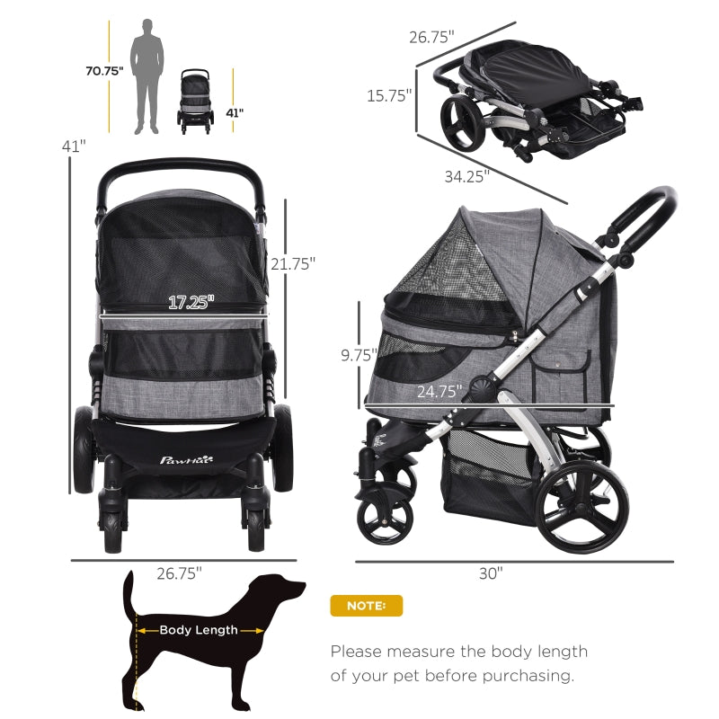 Travel Pet Stroller with Adjustable Handlebar - Tampa Home & Garden Store