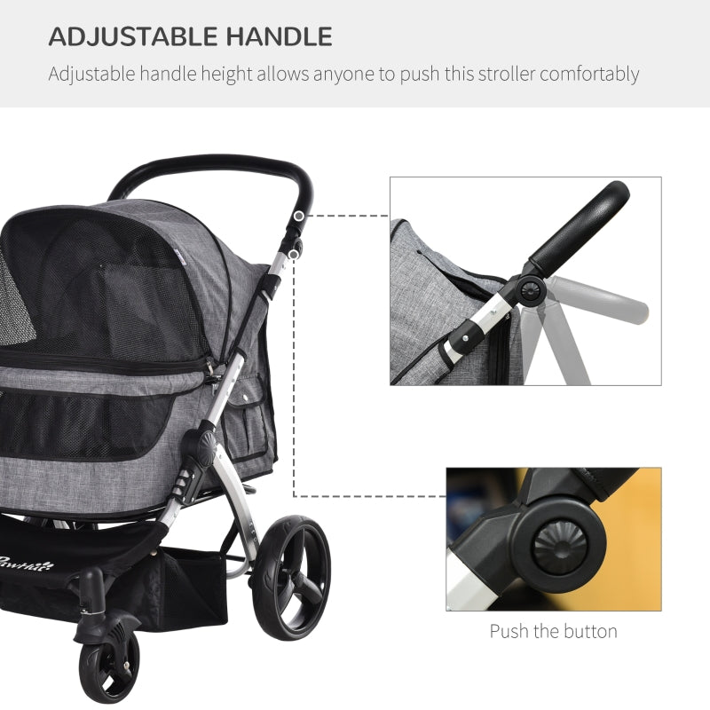 Travel Pet Stroller with Adjustable Handlebar - Tampa Home & Garden Store