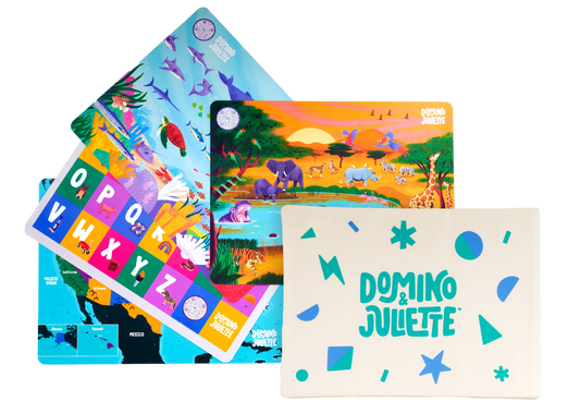 Travel Placemats 4 Pack for Kids Learning Fun