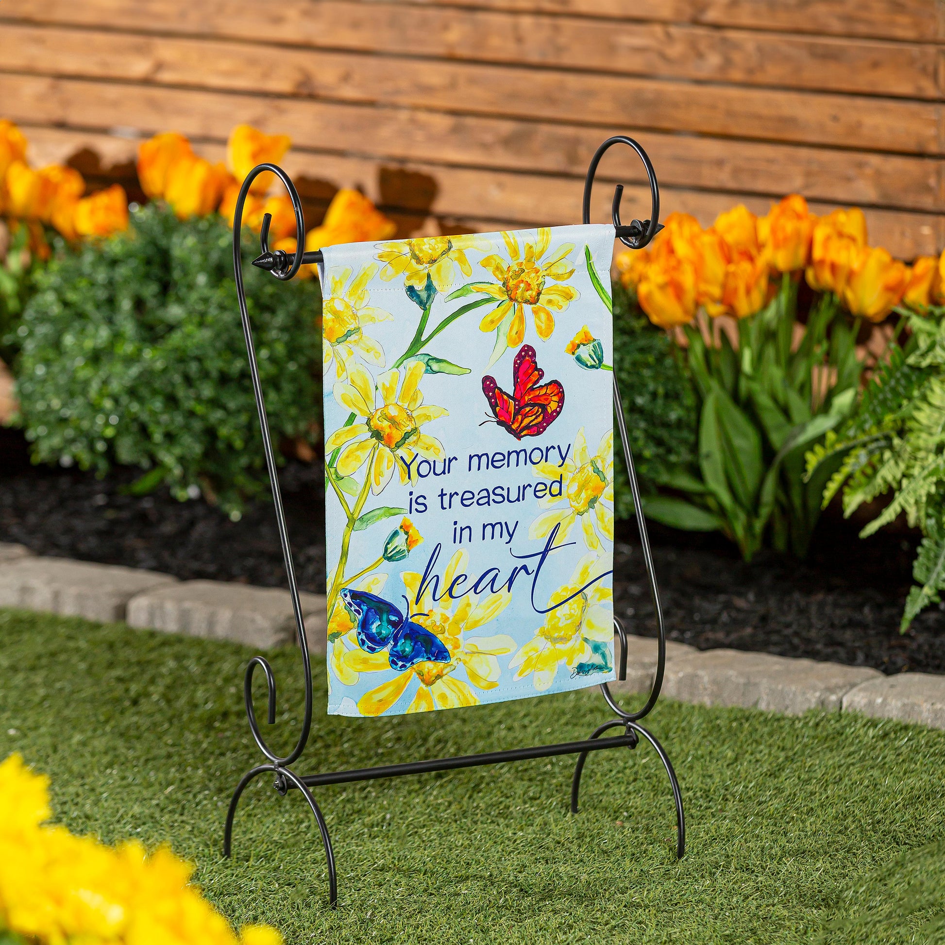 Treasured Memories Reversible Suede Garden Flag - Tampa Home & Garden Store