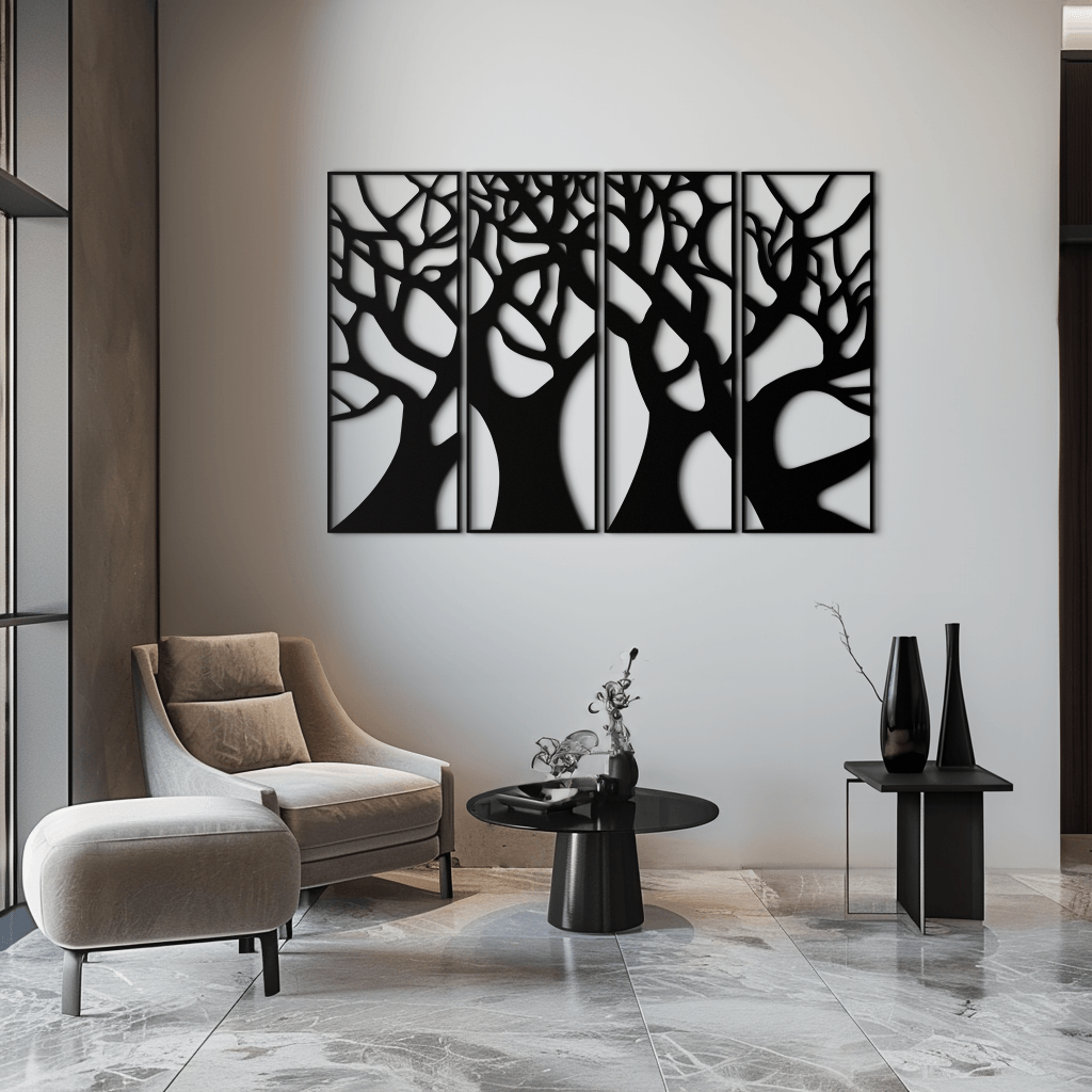 Tree Panel Metal Wall Art - Steel Wall Decor for Home and Office - KAF009 - Tampa Home & Garden Store