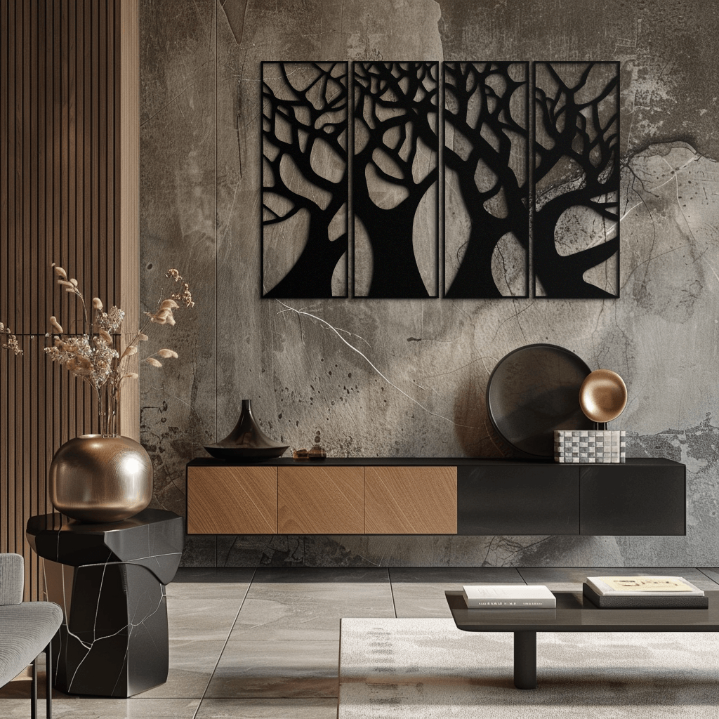 Tree Panel Metal Wall Art - Steel Wall Decor for Home and Office - KAF009 - Tampa Home & Garden Store