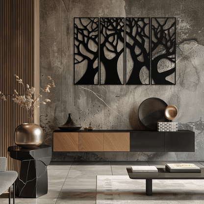 Tree Panel Metal Wall Art - Steel Wall Decor for Home and Office - KAF009 - Tampa Home & Garden Store