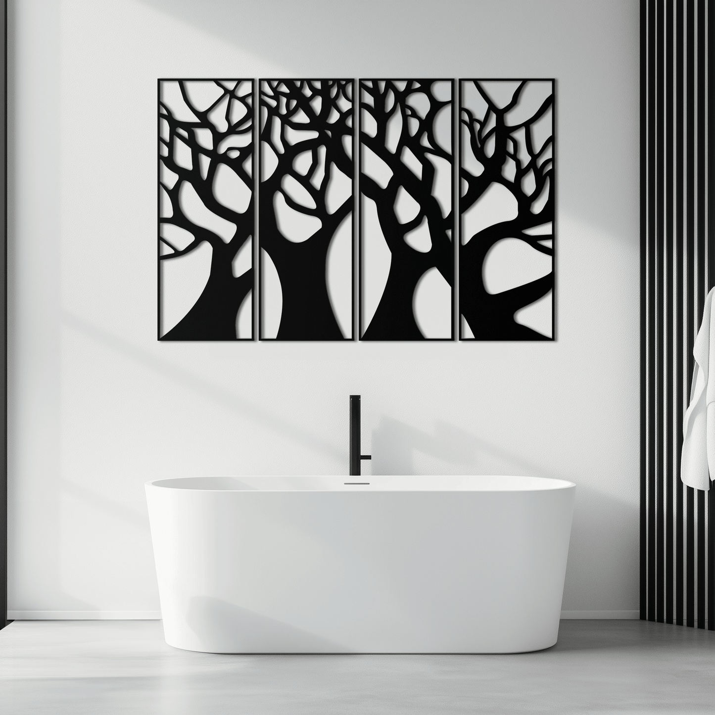 Tree Panel Metal Wall Art - Steel Wall Decor for Home and Office - KAF009 - Tampa Home & Garden Store