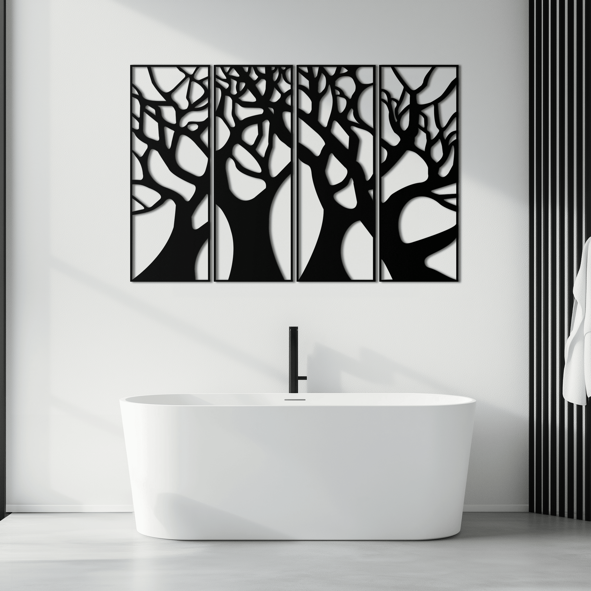 Tree Panel Metal Wall Art - Steel Wall Decor for Home and Office - KAF009 - Tampa Home & Garden Store