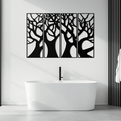 Tree Panel Metal Wall Art - Steel Wall Decor for Home and Office - KAF009 - Tampa Home & Garden Store