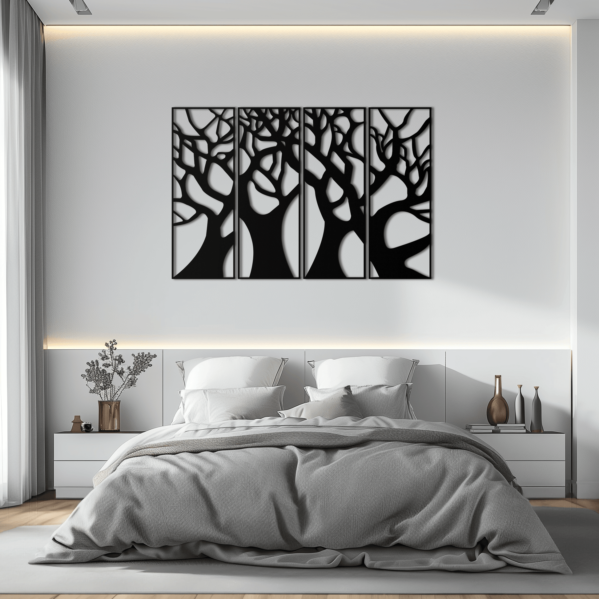 Tree Panel Metal Wall Art - Steel Wall Decor for Home and Office - KAF009 - Tampa Home & Garden Store