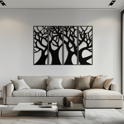 Tree Panel Metal Wall Art - Steel Wall Decor for Home and Office - KAF009 - Tampa Home & Garden Store