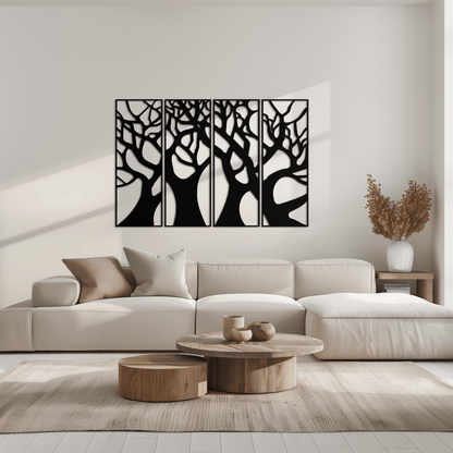 Tree Panel Metal Wall Art - Steel Wall Decor for Home and Office - KAF009 - Tampa Home & Garden Store