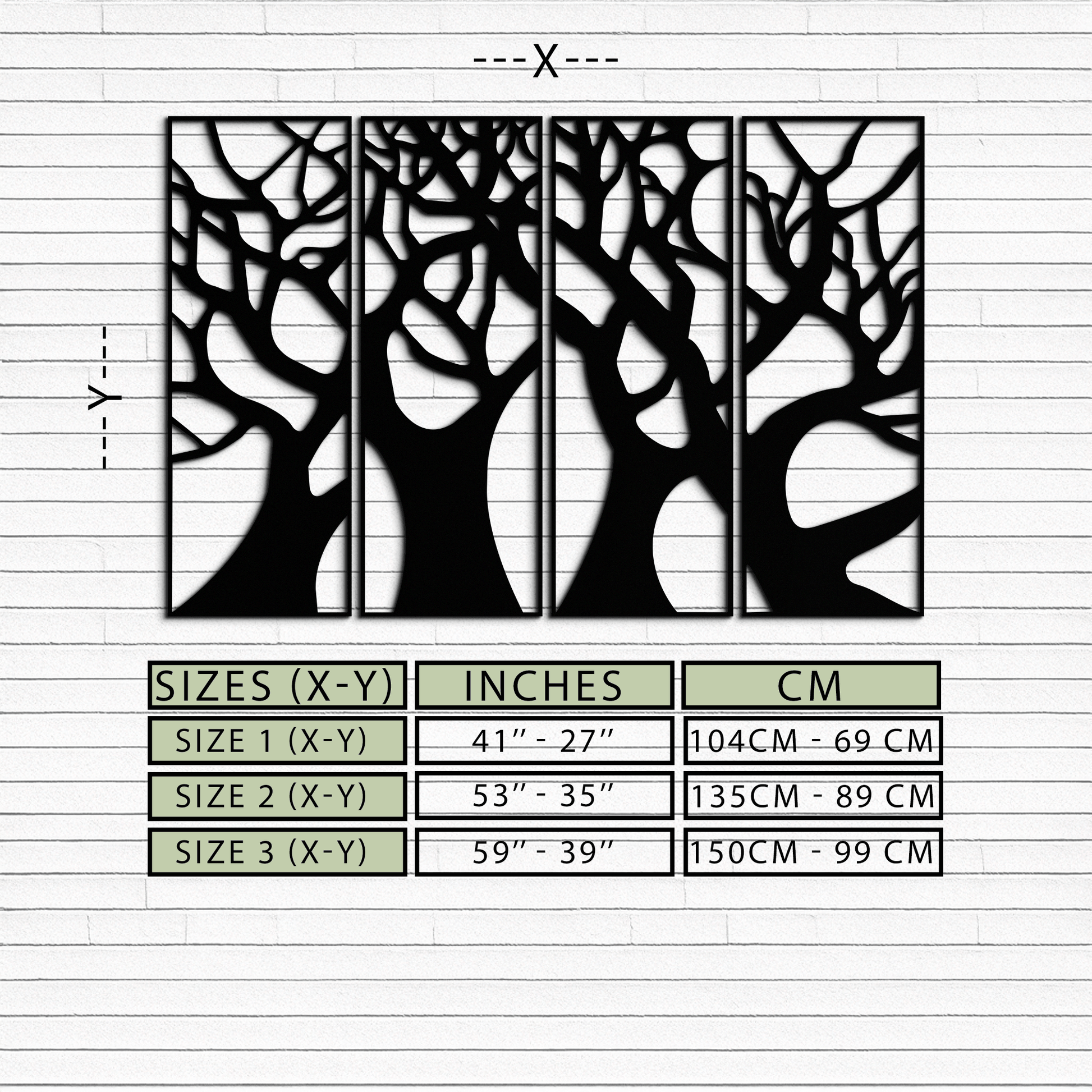 Tree Panel Metal Wall Art - Steel Wall Decor for Home and Office - KAF009 - Tampa Home & Garden Store