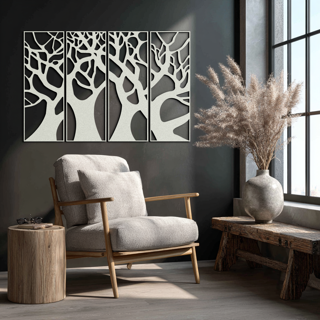 Tree Panel Metal Wall Art - Steel Wall Decor for Home and Office - KAF009 - Tampa Home & Garden Store