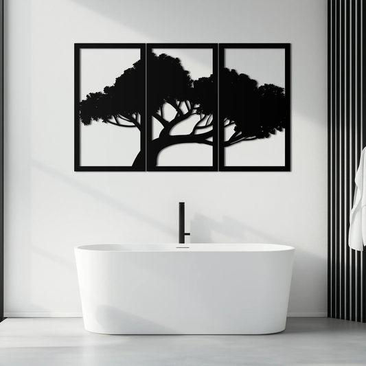 Tree Silhouette Metal Wall Art - Modern Nature-Inspired Decor - KAF222 - Tampa Home & Garden Store
