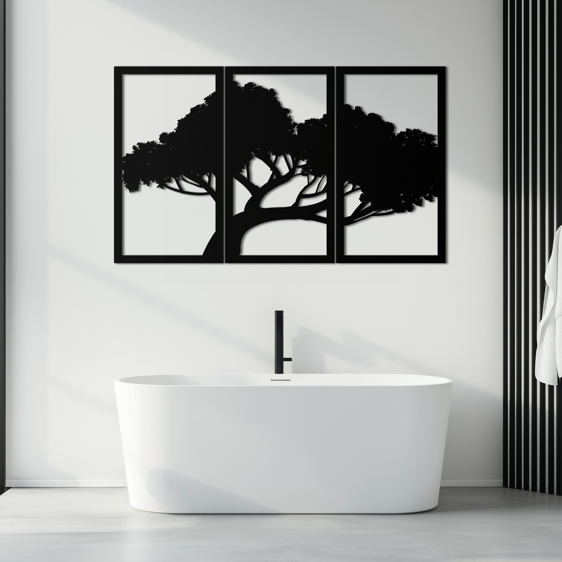 Tree Silhouette Metal Wall Art - Modern Nature-Inspired Decor - KAF222 - Tampa Home & Garden Store